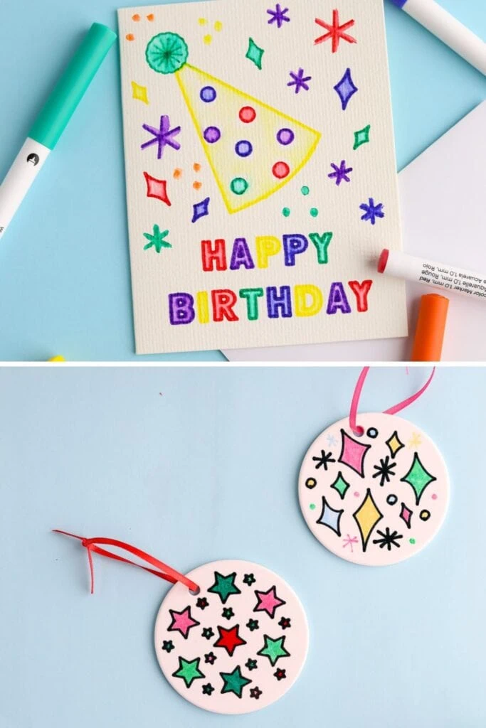 collage of cricut marker projects