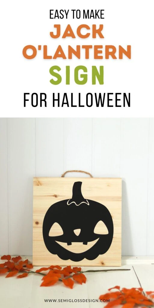 sign with vinyl jack o'lantern 