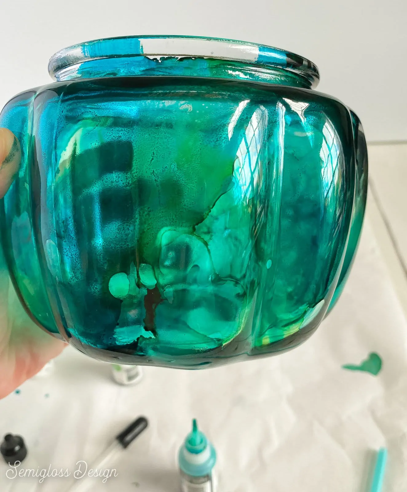 green and teal pumpkin 