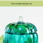 teal glass pumpkin DIY project