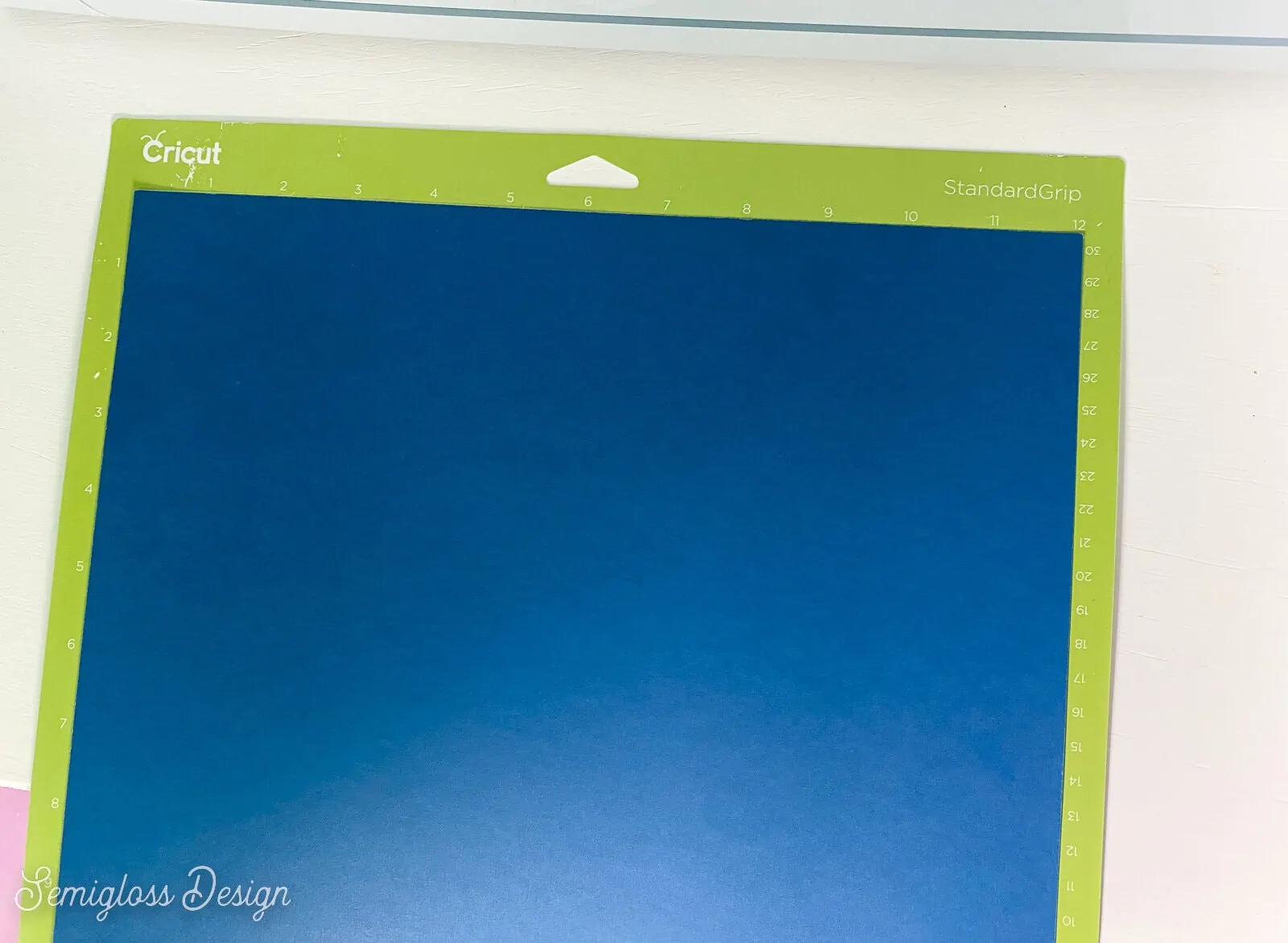 blue cardstock on Cricut mat