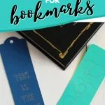 blue bookmarks with foil accents