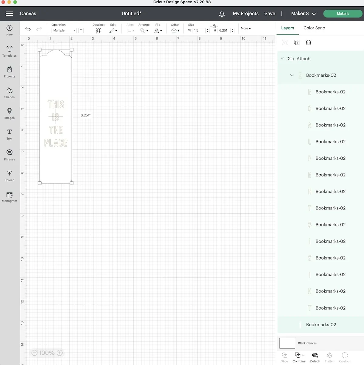 attaching layers in cricut design space