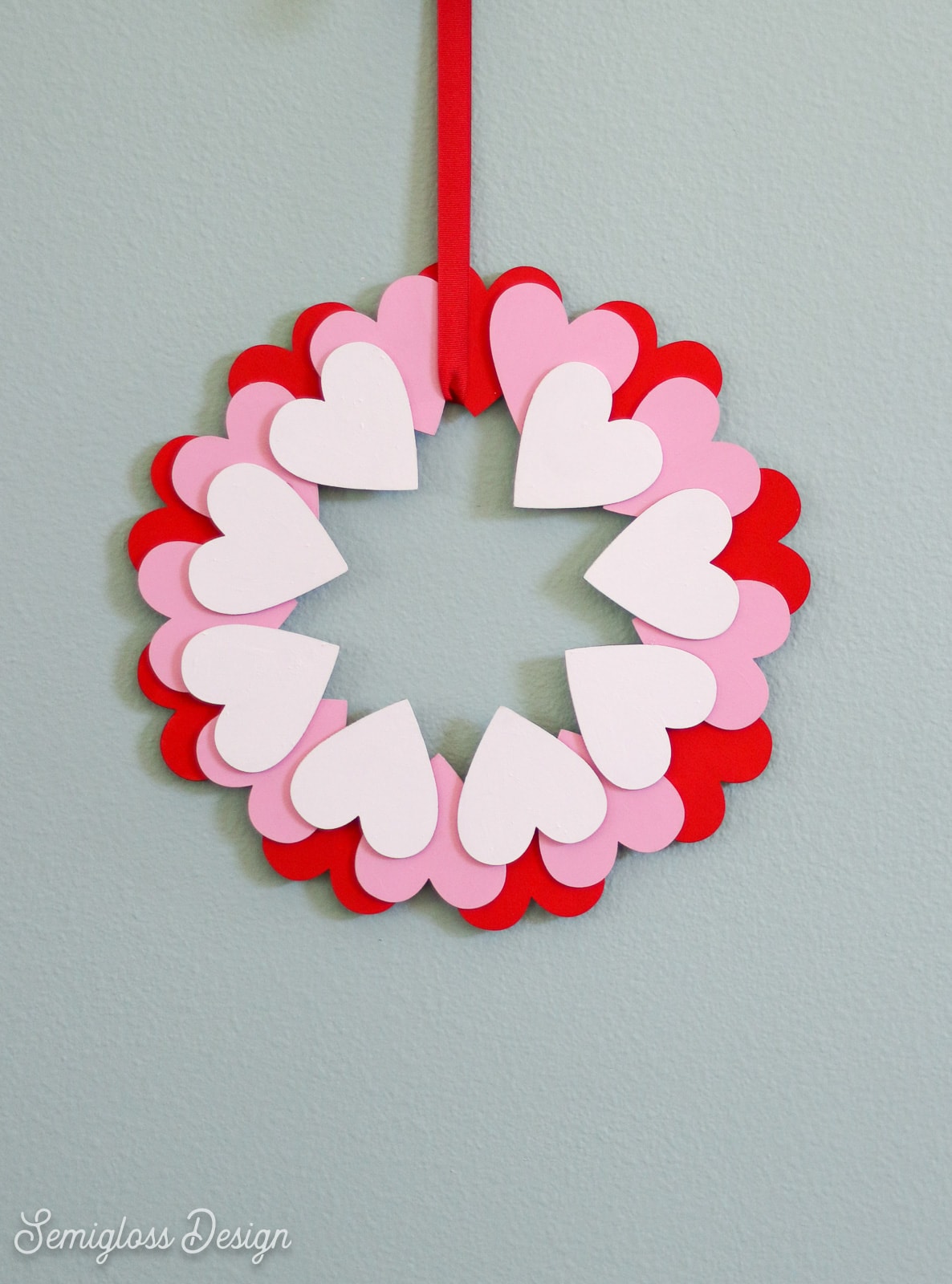 Valentine Heart Ornament Wreath