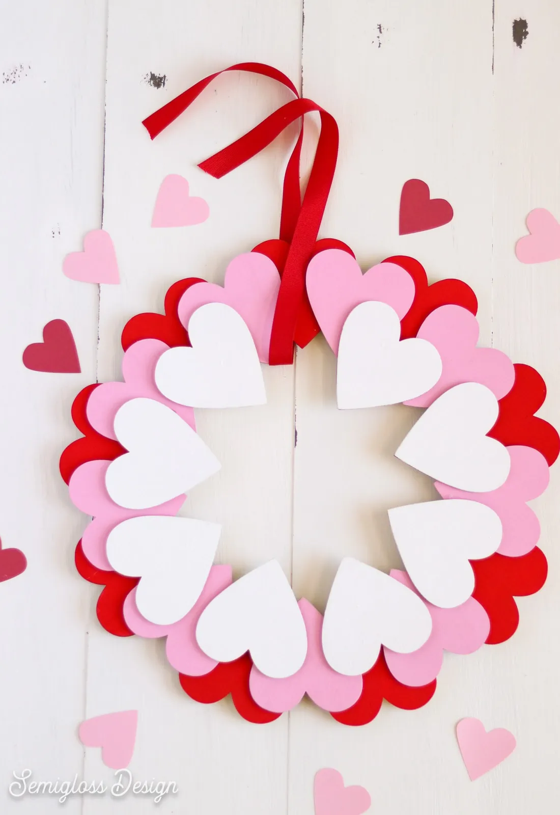 heart wreath with ribbon