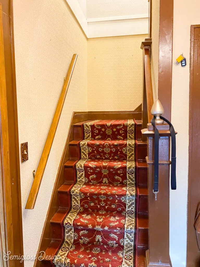 staircase with red runner