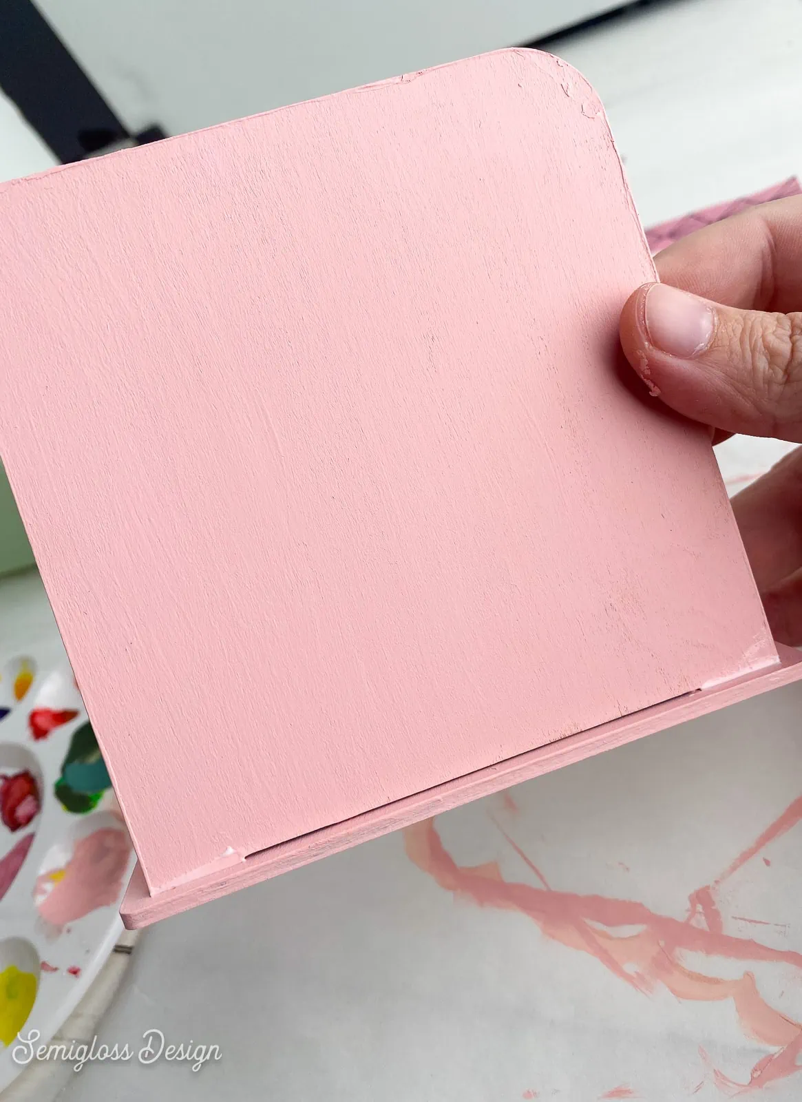 attaching wooden sides to base of napkin holder