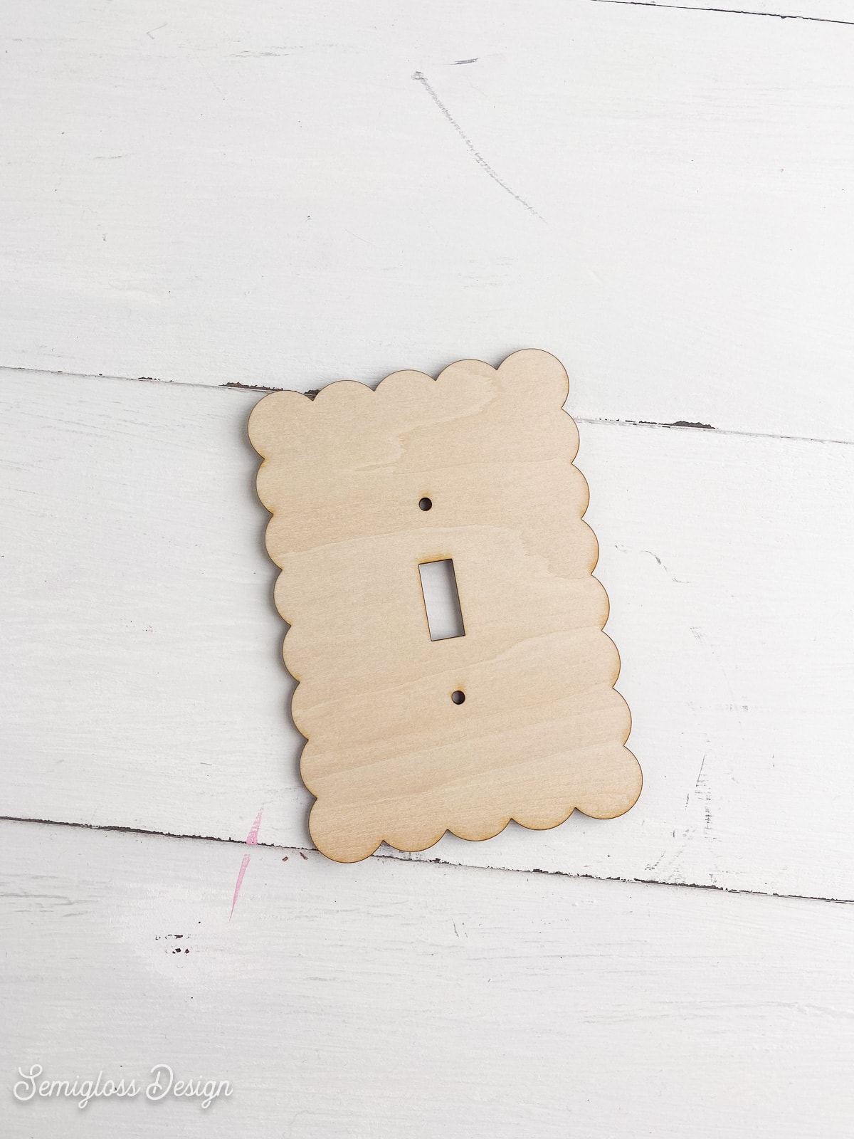 wooden scalloped light switch cover