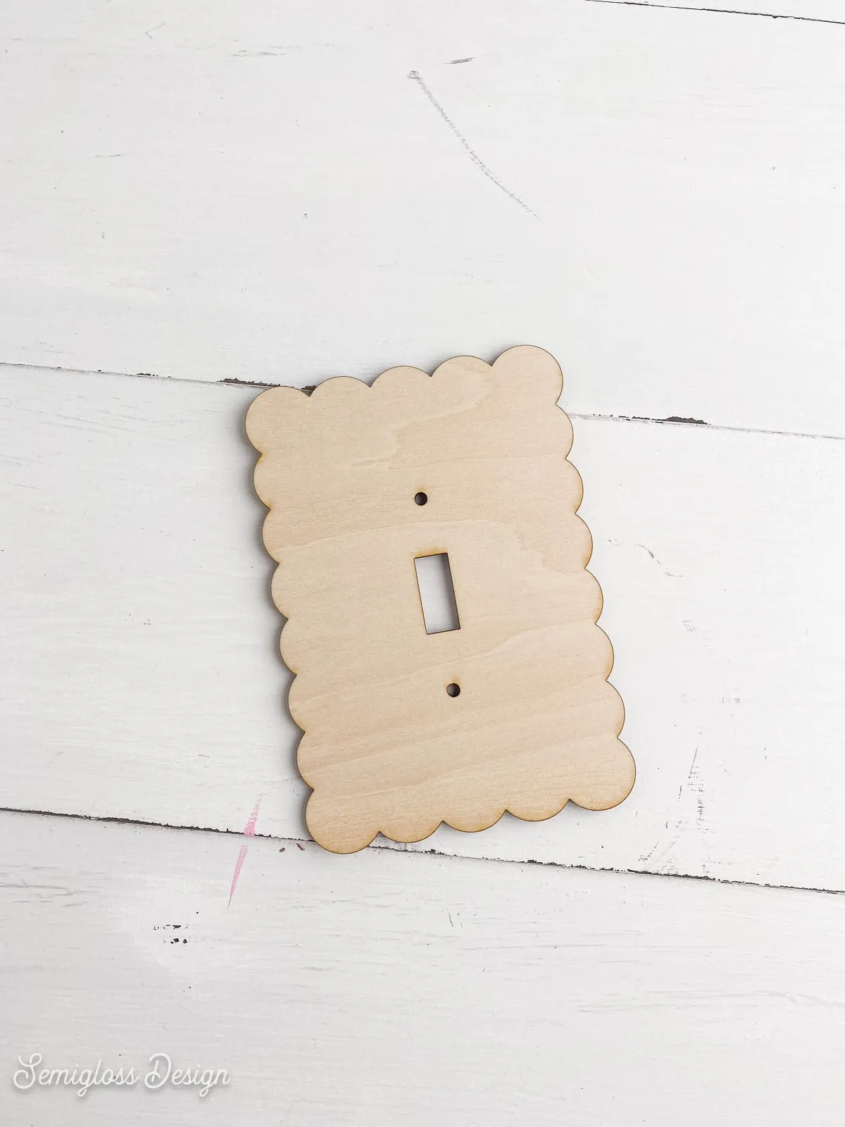 wooden scalloped light switch cover