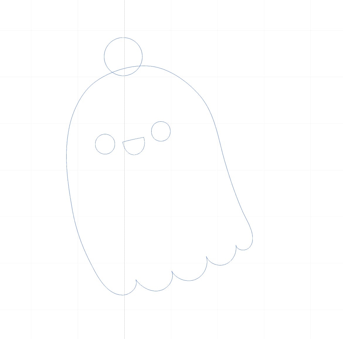 ghost shape with circle on head