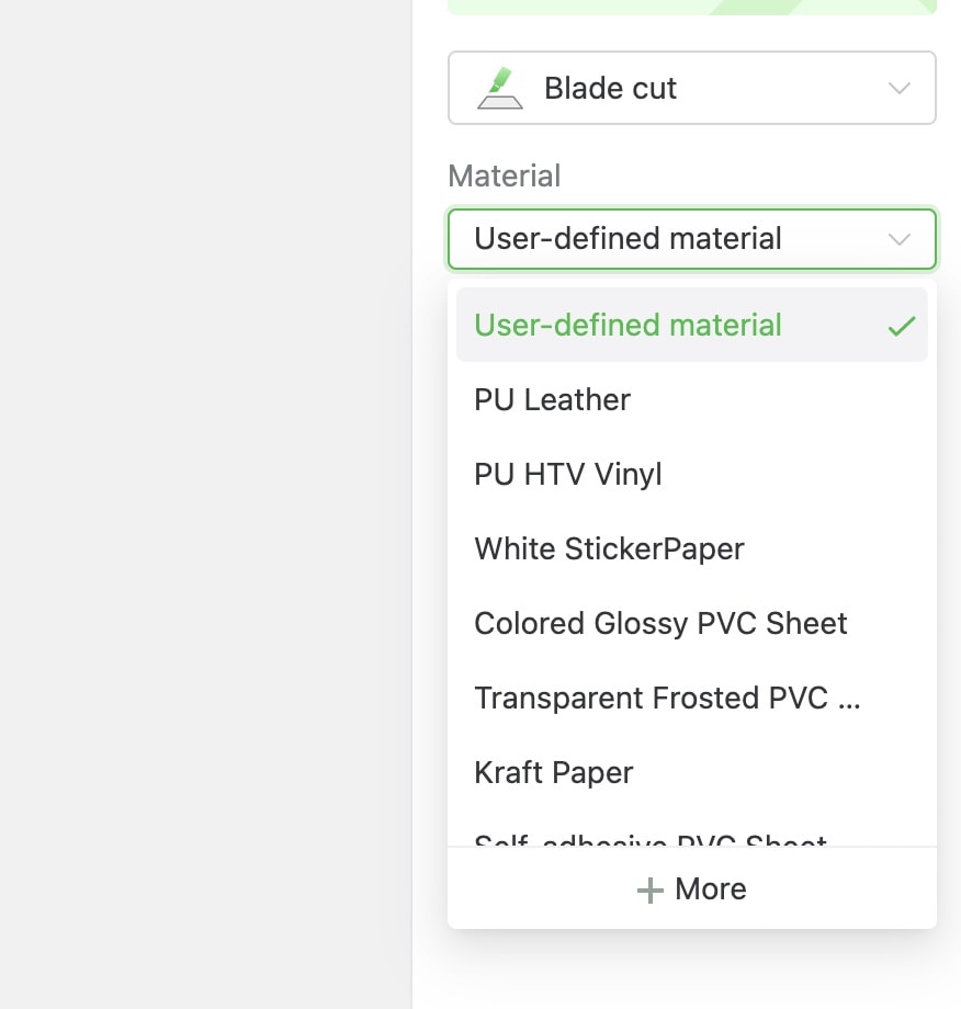 blade cut settings in xcs