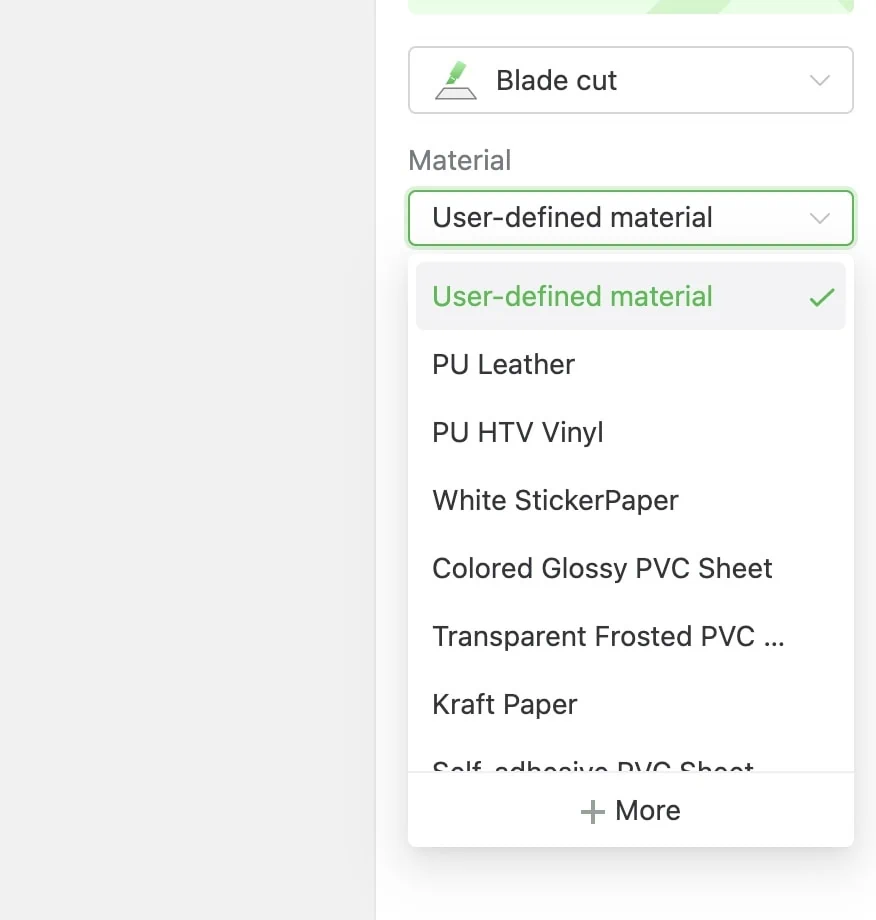 blade cut settings in xcs