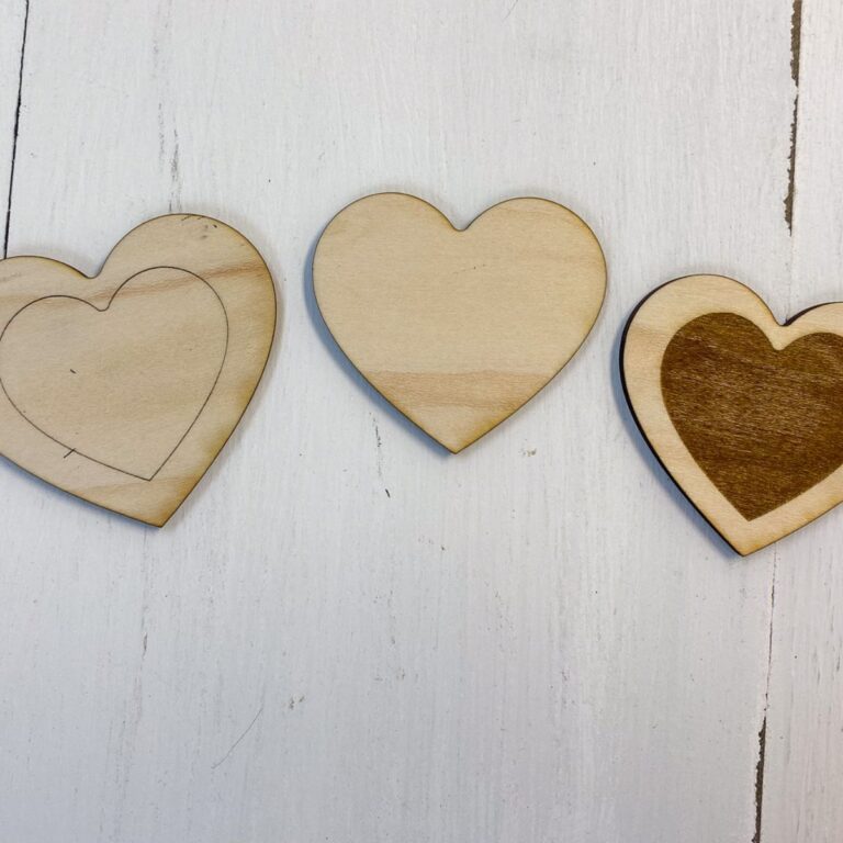 laser cut wooden hearts