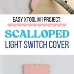 collage of painting wood pink and scallop light switch cover