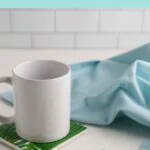 tropical leaf coaster with mug