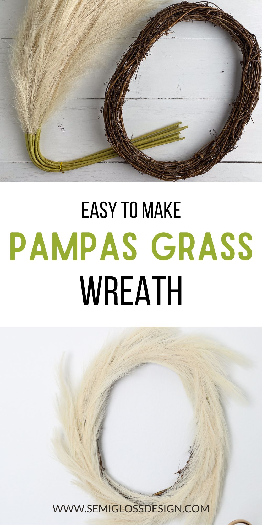 Pampas Grass Wreath DIY - A Beautiful Mess