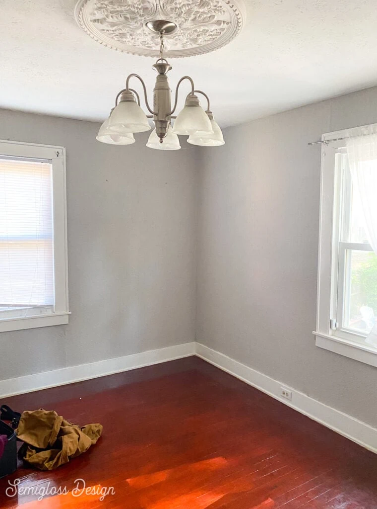 gray walls in a bedroom