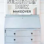 gray painted secretary desk