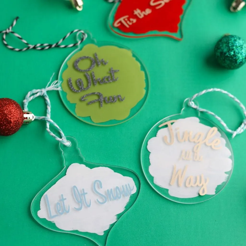 acrylic ornaments made with vinyl