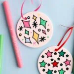 ornaments with hand drawn stars and sparkles