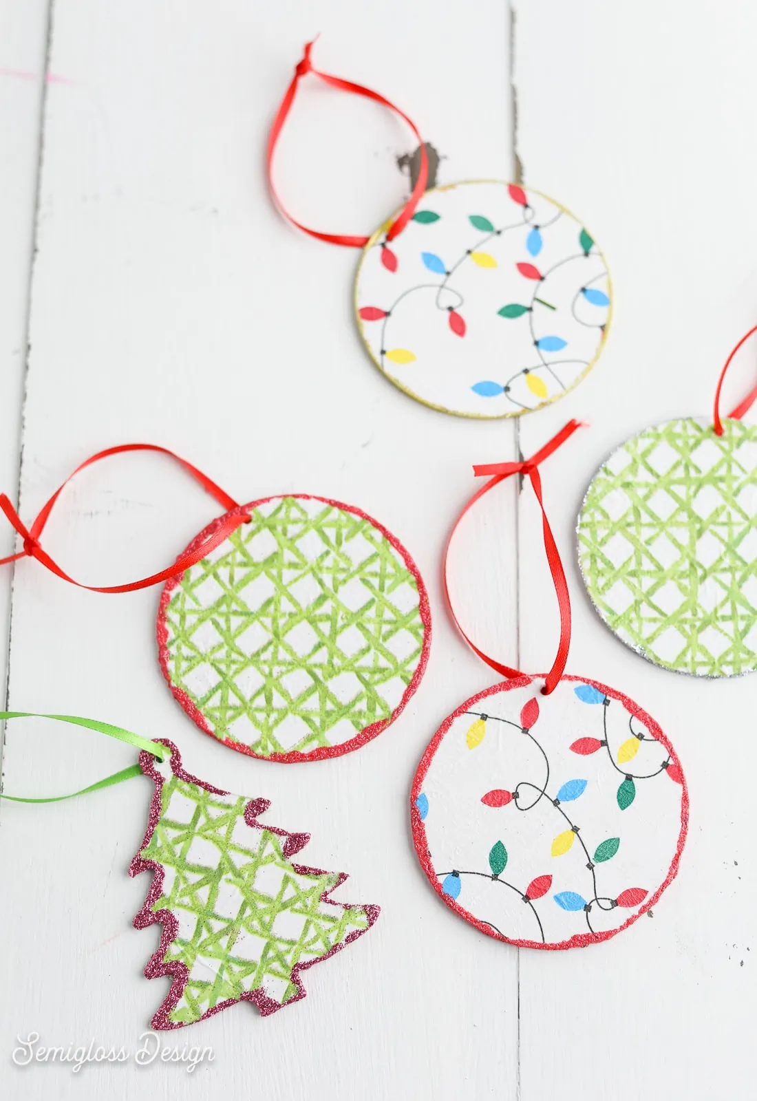 decoupage napkin ornaments