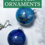 blue glitter ornaments