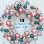 pink and teal ornament wreath