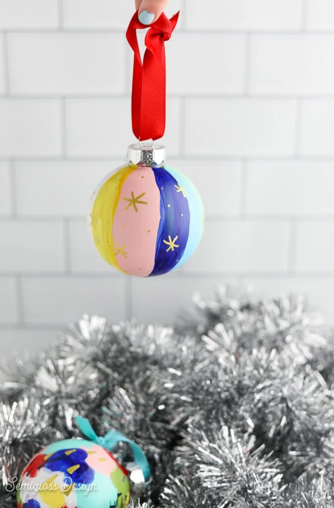 striped ornament with starbursts