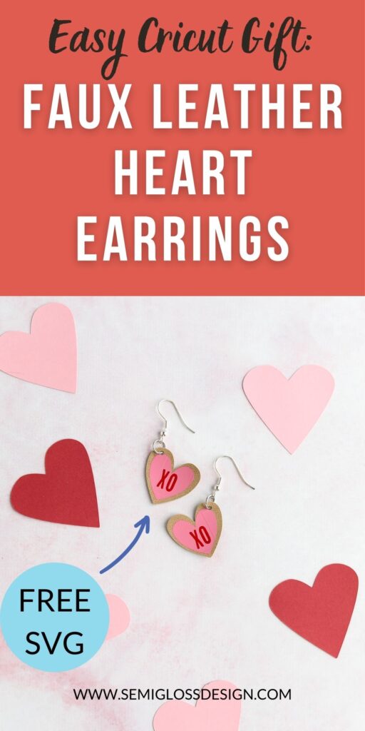 heart earrings made from faux leather