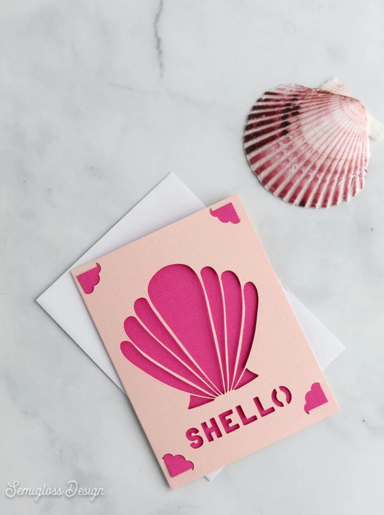 seashell card with shell