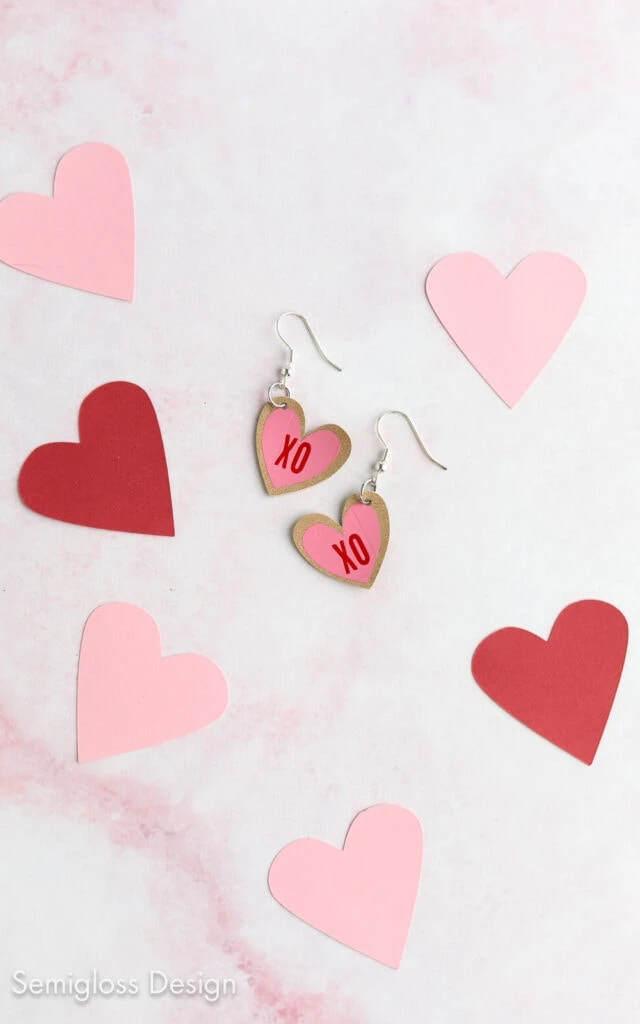 heart cookie earrings made with faux leather