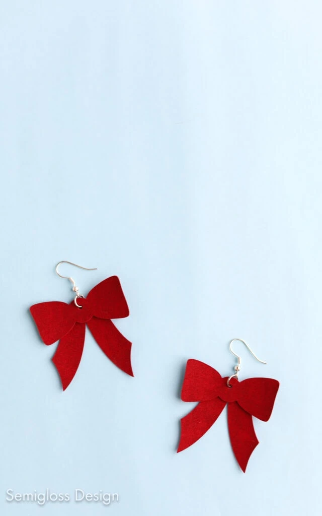 bow earrings made with faux leather