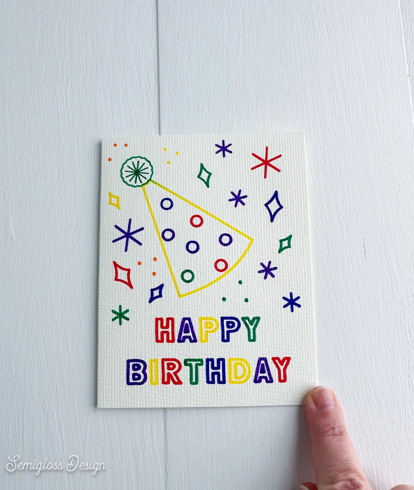 birthday card made with cricut watercolor markers