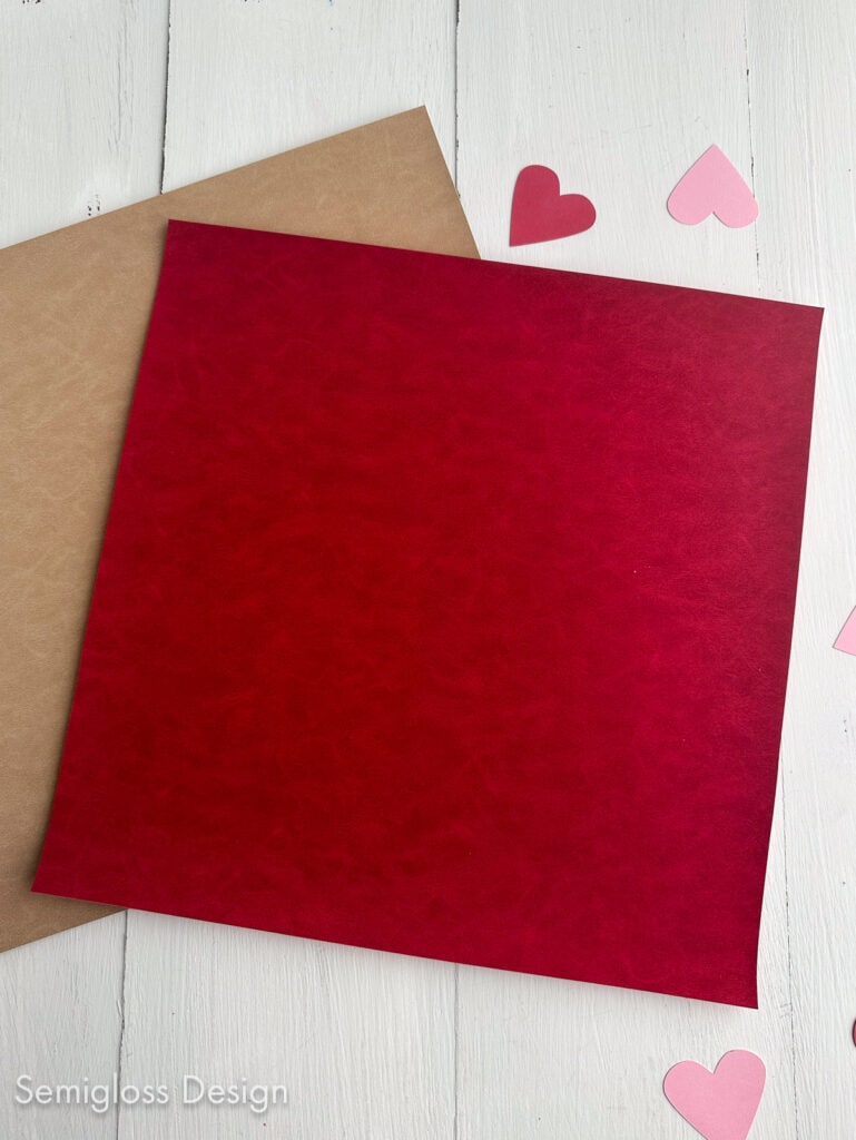 red and brown faux cricut leather
