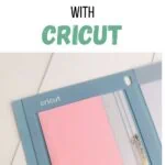 pink card on Cricut mat