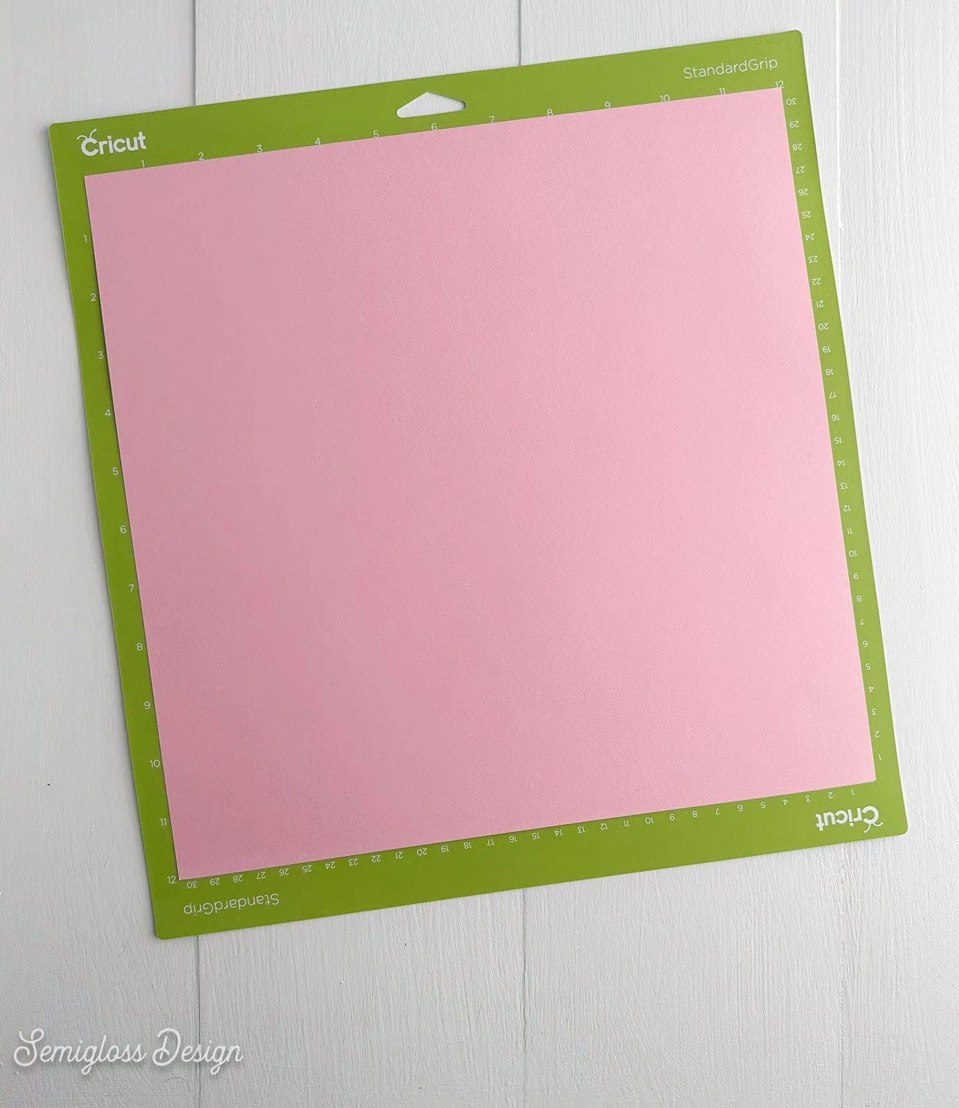 pink cardstock on cricut mat