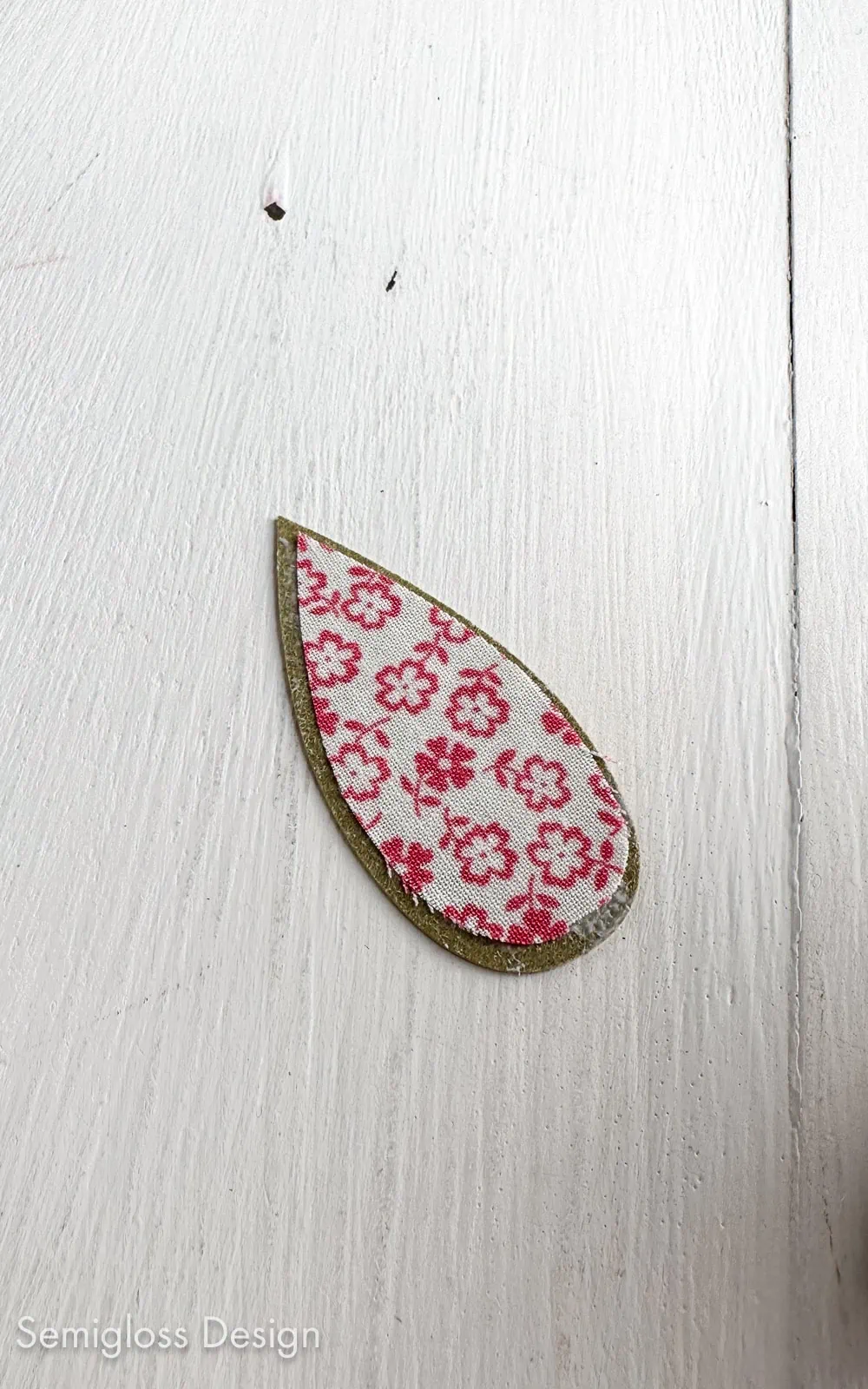 fabric on leather earring