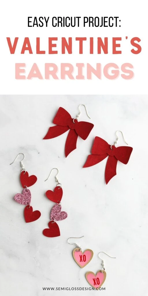 heart earrings and bow earrings