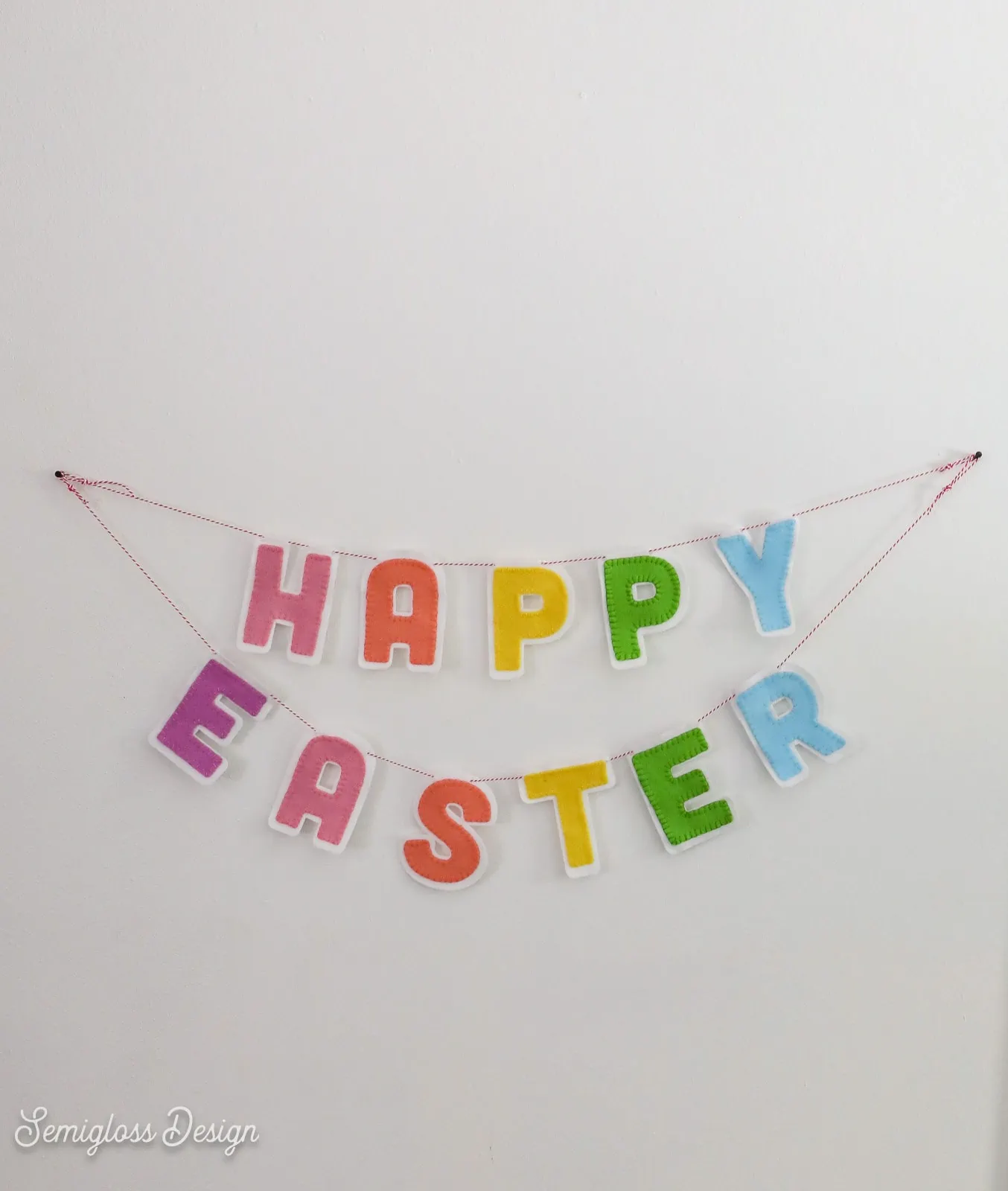 Happy Easter banner on wall