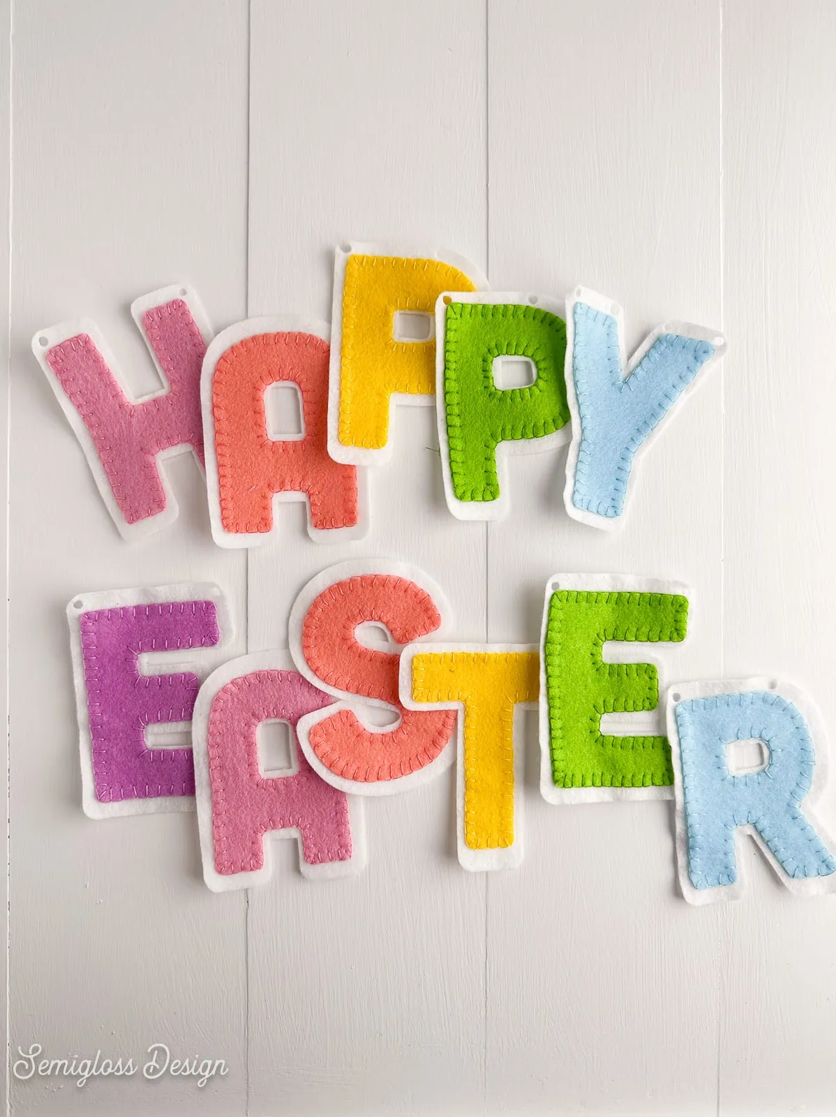 Felt Happy Easter banner letters