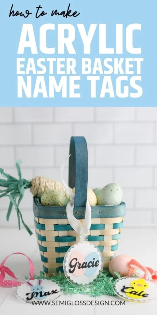 easter basket with name tags