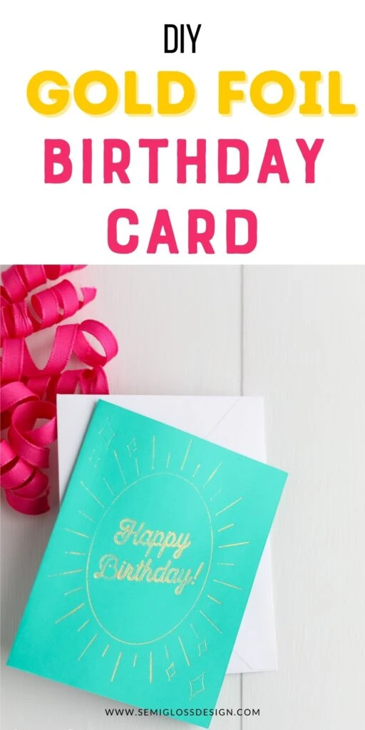 teal birthday card with gold design