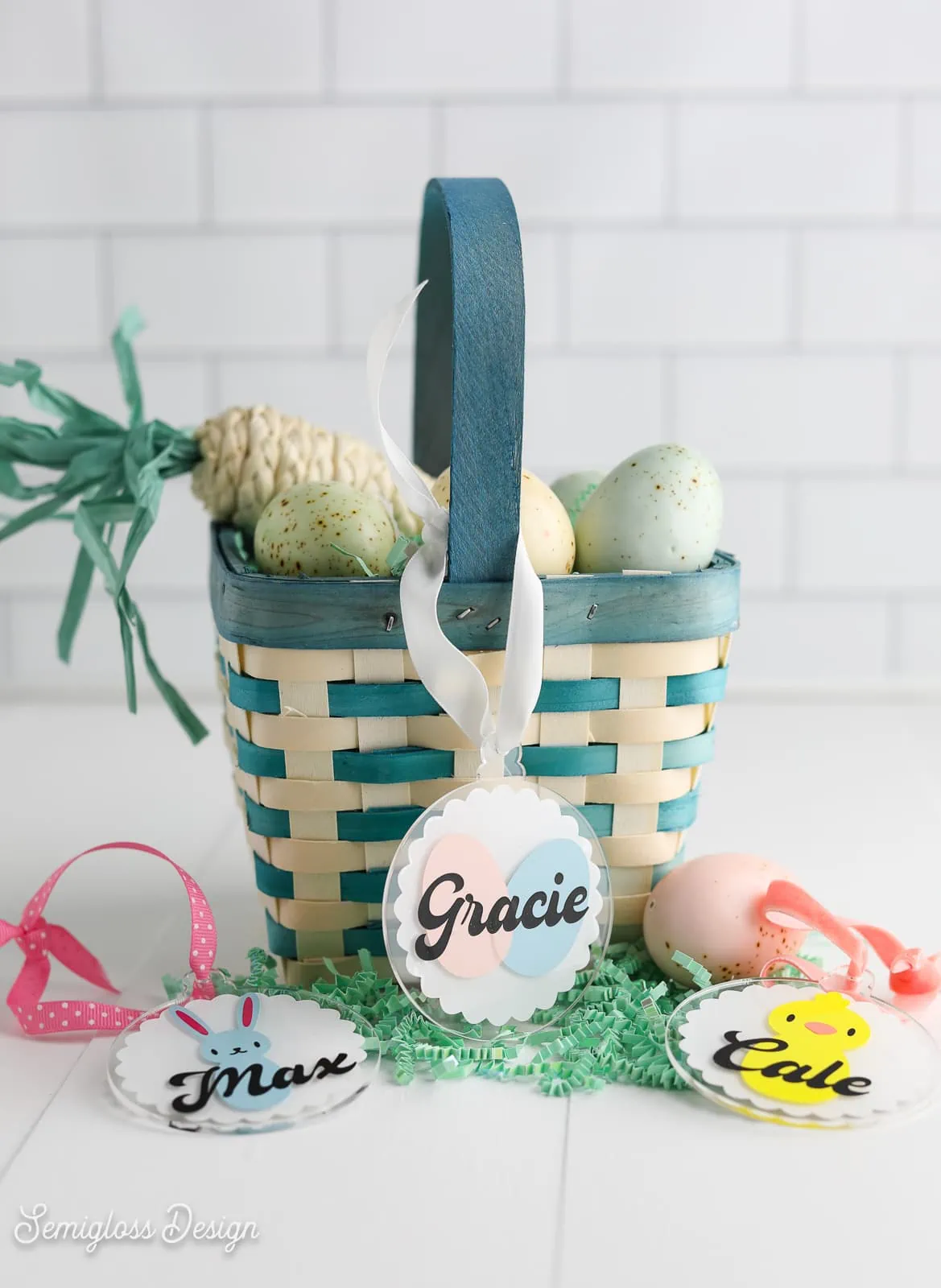 name tags on easter basket