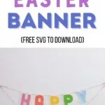 Colorful Easter banner on wall