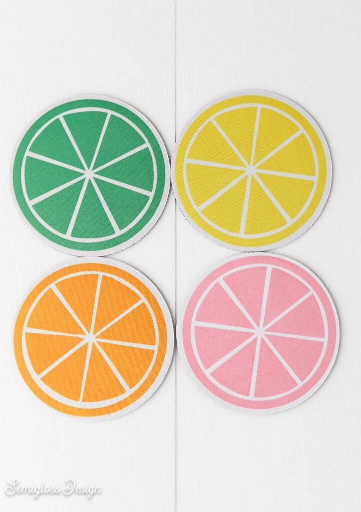 citrus fruit coasters