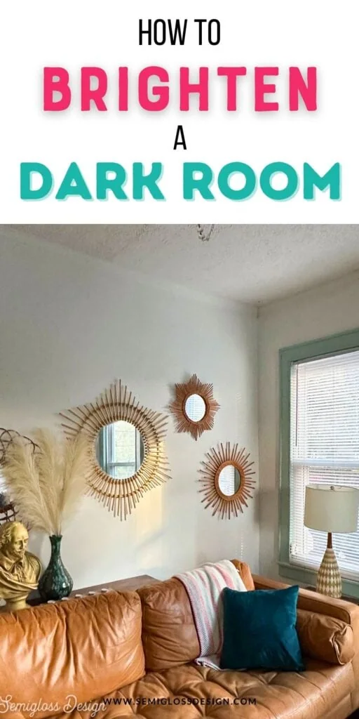living room sofa and mirrors
