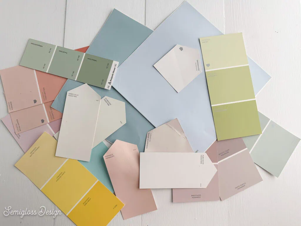 pastel paint swatch cards