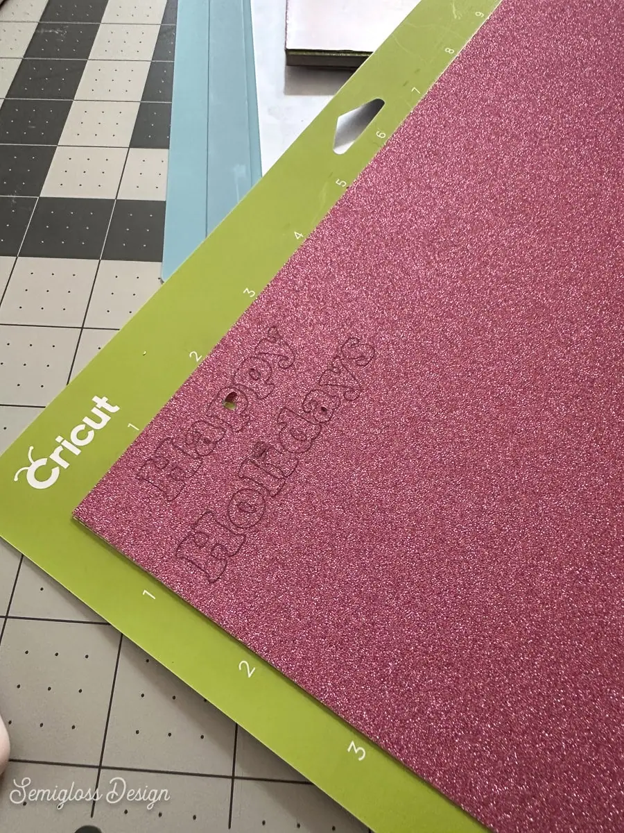 glitter cardstock on cricut mat