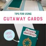 collage of card in Cricut and finished Christmas card