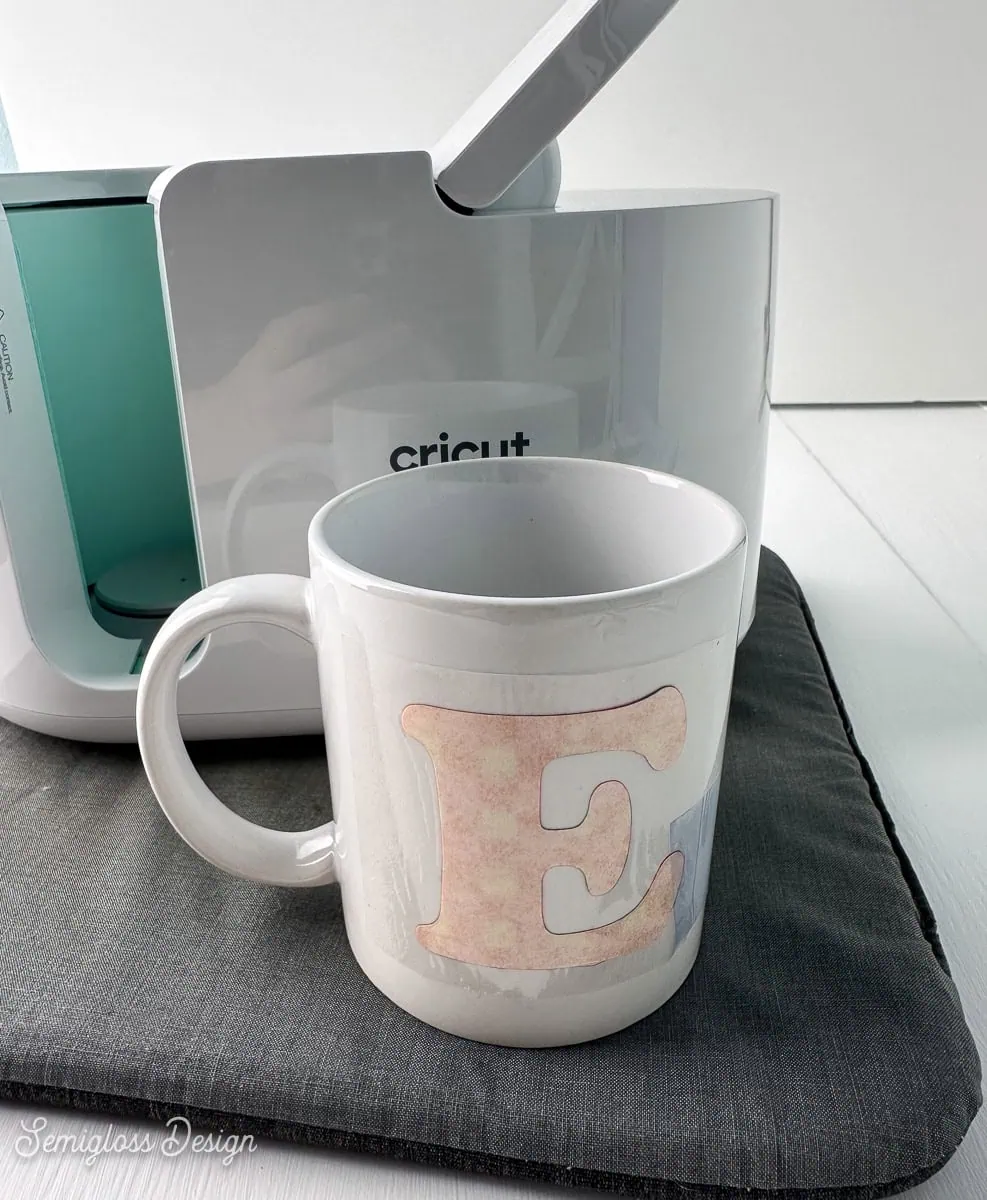 mug out of mug press, cooling down